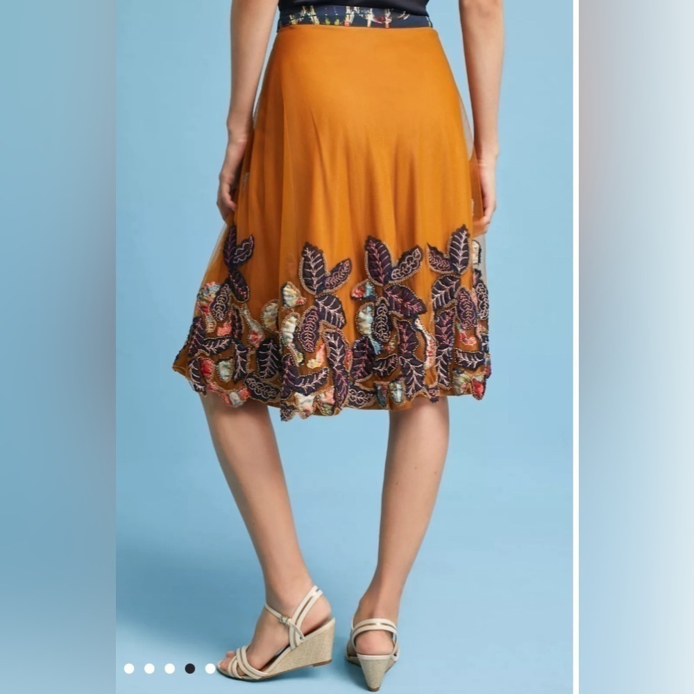 Anthropologie - Tulle and Embroidery midi Skirt - Picture 2 of 10